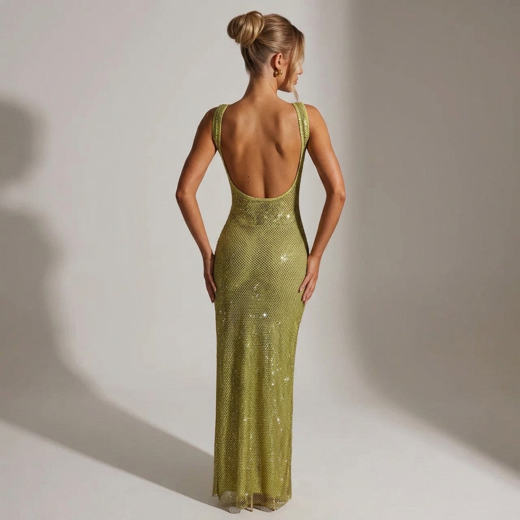 Odalys Grace | Embellished Satin Evening Gown