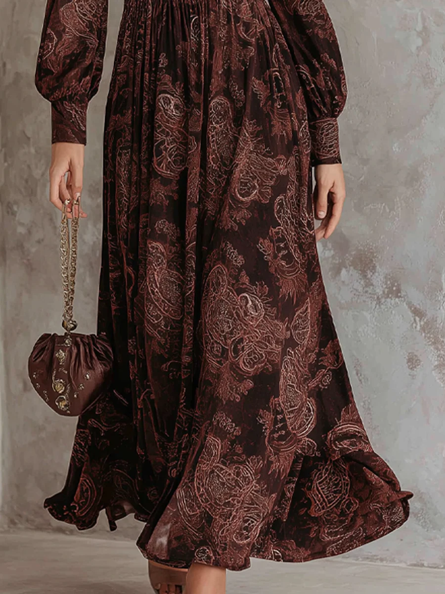 Marisol Wren | Long Sleeve Zip-Front Maxi Dress