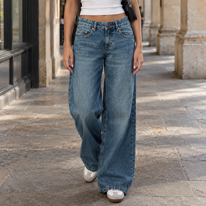 Marisol Wren | Low-Rise Wide Leg Jeans