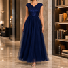 Rosalind Hayes | Sequin Maxi Dress with Tulle Overlay