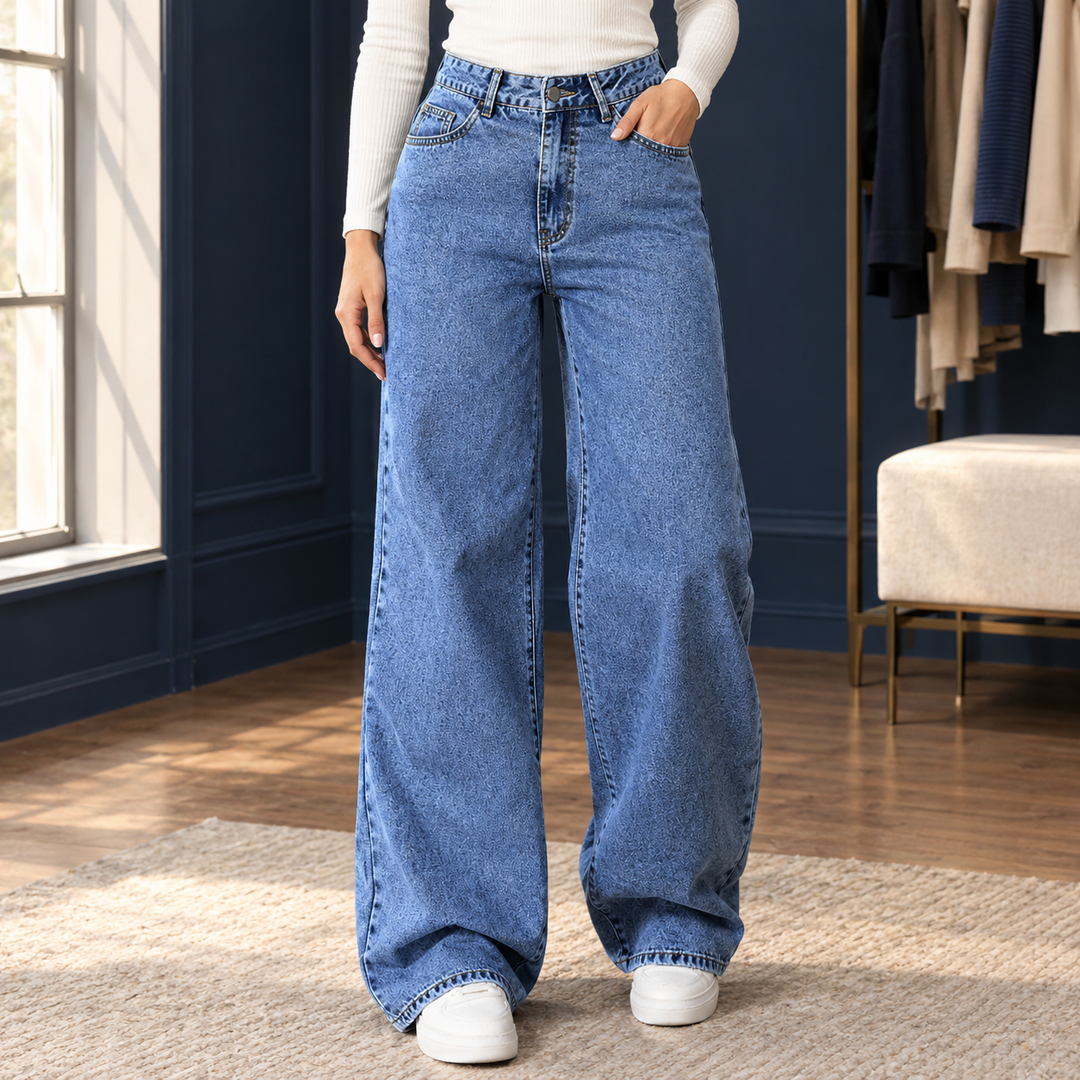 Delphine Rose | High-Rise Wide Leg Mom Jeans