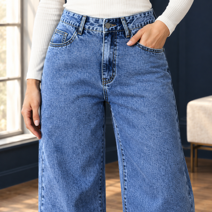 Delphine Rose | High-Rise Wide Leg Mom Jeans