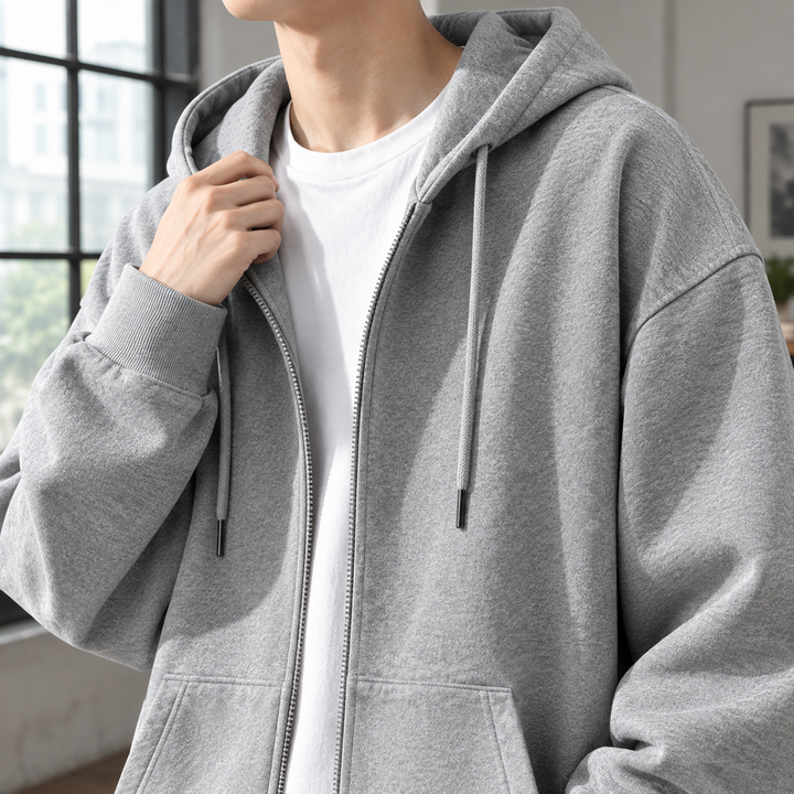 Adrian | Zip Front Oversized Hoodie